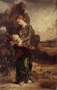 Thracian Girl Carrying the Head of Orpheus on His Lyre, Gustave Moreau
